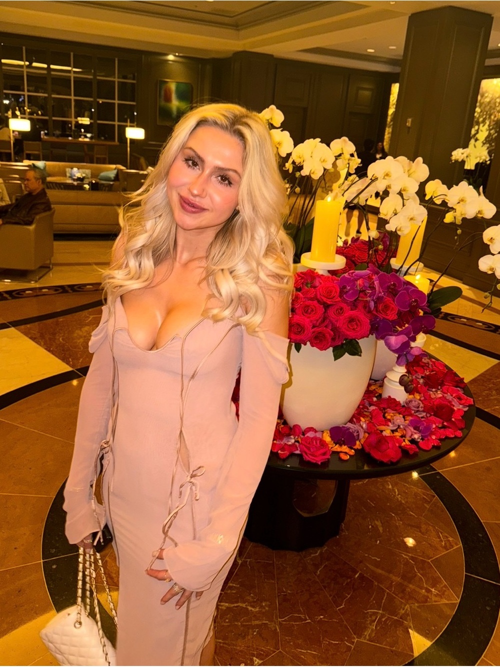 House of CB Blush Pink Off-Shoulder Midi Dress